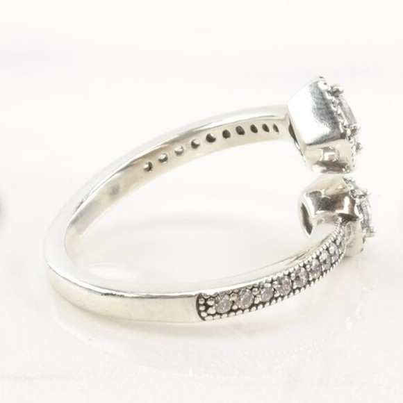 Pandora Sparkling Square & Circle Open Ring - Picture 8 of 9